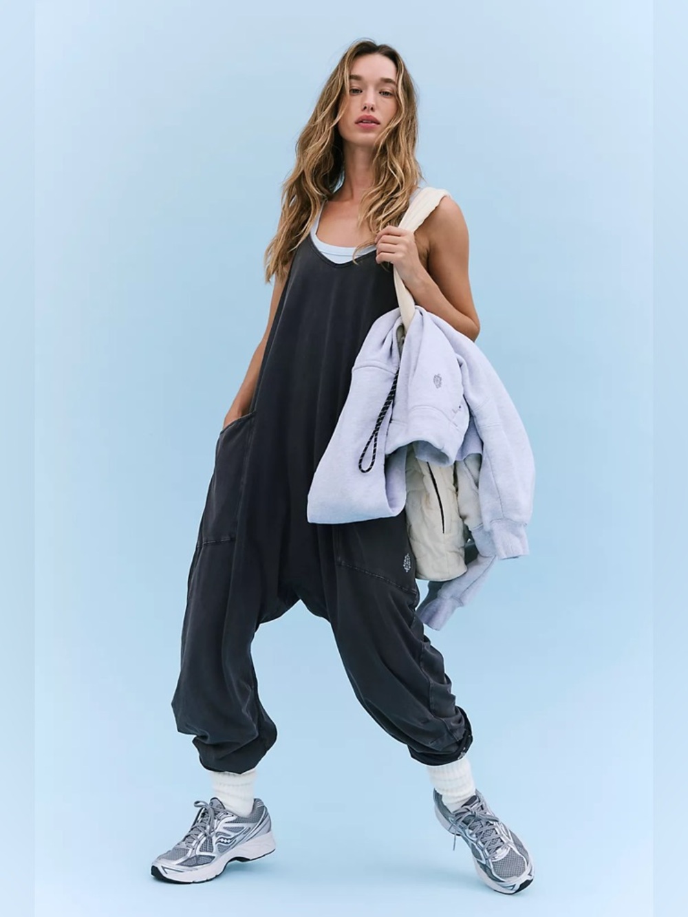 Free People Movement Hotshot Onesie – Washed Black – Size XS